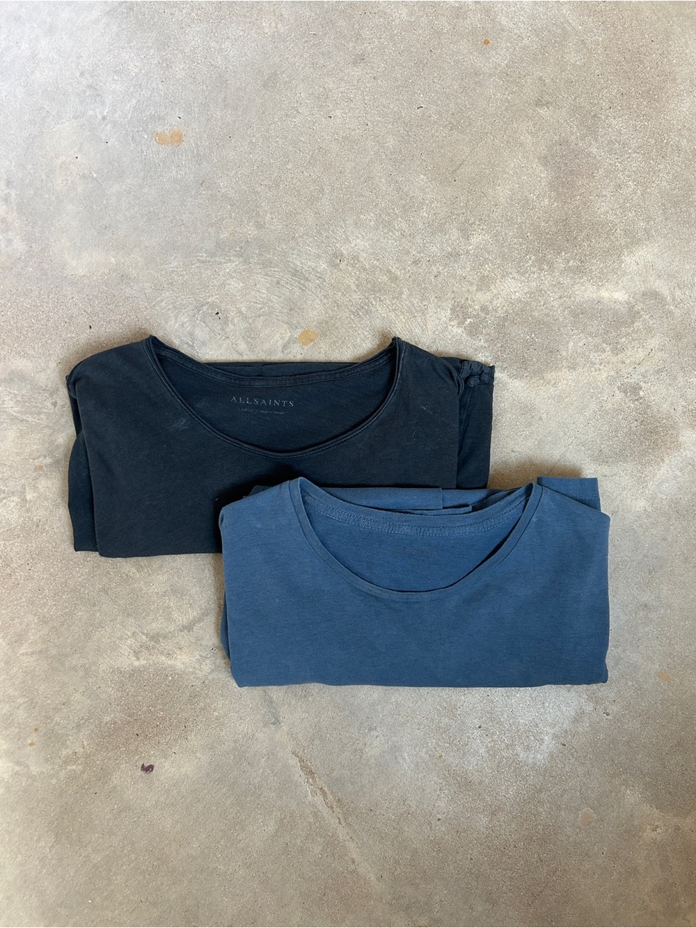 AllSaints Bundle of Gray and Blue Scoop Neck Tees | Men’s Large